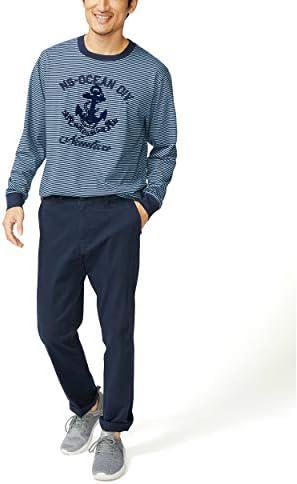 Nautica erkek Klasik Fit Düz Ön Streç Katı Chino Güverte Pantolon