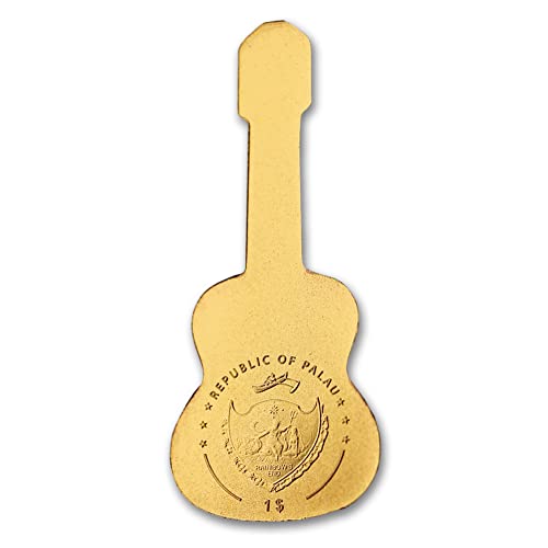 2022 PW (Üretim Yılı) 1/2 gr Palau Altın Gitar Resmi Yasal İhale Parası Mint State Gold tarafından Orijinal Orijinallik