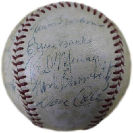 1954 Chicago Cubs İmzalı ONL Beyzbol Ernie Banks, Kiner +22 JSA Z42270 21350-İmzalı Beyzbol Topları