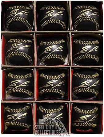 12 CT Lot Ronald Acuna Jr İmzalı Siyah Resmi MLB Beyzbol-JSA COA İmzalı Beyzbol Topları