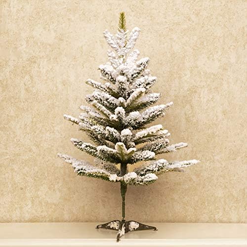 Metal Standlı ZPEE 3.9 ft Noel Dekorasyonu Kar Akın Noel Ağacı, Malzeme PVC Yapay Çıplak Ağaç Montajı Kolay Çam Ağacı-Yeşil