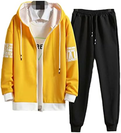 IXYHPJP Bahar Sonbahar erkek Setleri Japonya Tarzı Uzun Kollu Hoodies Ceket + Elastik Bel koşucu günlük pantolon Setleri