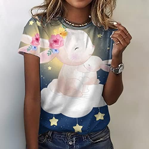 Comıgeewa Genç Kız Ekip Boyun Pamuk Grafik Mutlu Hediye Salonu Paskalya Bluz Tee Kadınlar ıçin Sonbahar Yaz OW OW