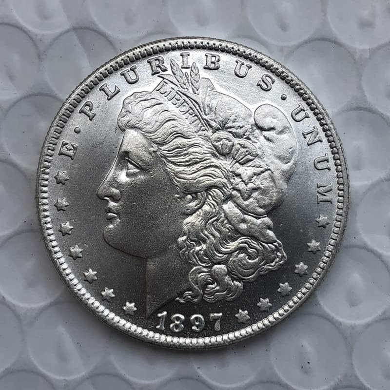 1897 S Baskı Amerikan Morgan Sikke Gümüş Dolar Pirinç Gümüş Kaplama Antika El Sanatları Dış Hatıra paraları
