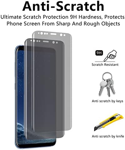 VIESUP Gizlilik Ekran Koruyucu için Samsung Galaxy S8+ 6.2 -2 Paketi Anti-Casus Yüksek hassasiyet Ekran Temperli Cam
