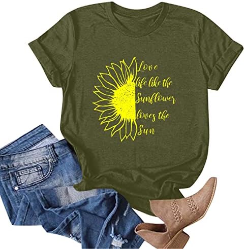 Uzay Giyim Kadın Ayçiçeği yazlık t Shirt Artı Boyutu Gevşek Bluz Üstleri Kız Düz Uzun Kollu T Shirt Kadın