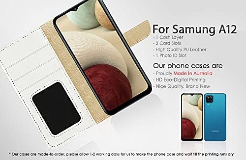 samsung A12 için, Samsung Galaxy A12 için Tasarlanmış cüzdan kılıf telefon kılıfı Kapak, A24623 Mermaid Ölçeği