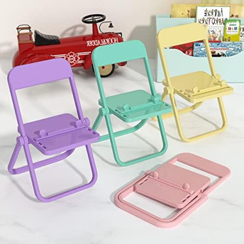 SYKSOL GUANGMİNG-1 adet Mini Sandalye Katlanabilir Telefon Standı,Sevimli Şeker Renk Taşınabilir Masaüstü Telefon
