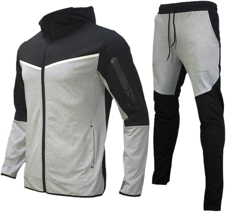 HAN HONG Sonbahar / Kış Spor Hoodie erkek Açık Koşu Hoodie Fermuar Gömlek Gevşek alıştırma külodu Spor Takım Elbise