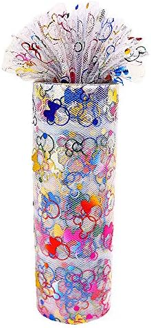 Yuanchuan Glitter Tül Rolls 6 inç x 10 Metre (30 feet) renkli CartoonTulle Rolls Biriktirme Kumaş Tutu DIY Etekler