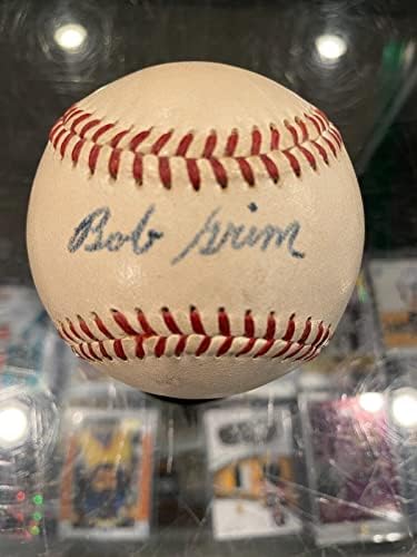 Bob Grim New York Yankees Harridge Tek İmzalı Beyzbol Jsa Nadir İmzalı Beyzbol Topları