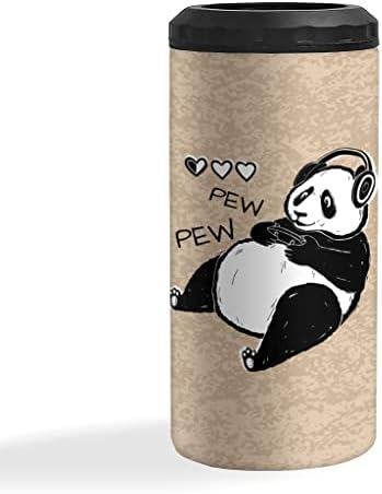 Sevimli Panda Yalıtımlı ince kutu Soğutucu-Oyuncu Daha Serin Olabilir-Temalı yalıtımlı ince kutu Soğutucu