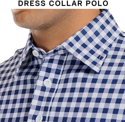 DEOLAX Erkek Gömlek Düz Renk Elbise Yaka Erkek polo gömlekler Kısa Kollu Slim Fit Erkek Golf Gömlek