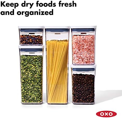 OXO İyi Kulplar 5 Parçalı POP Konteyner Seti ve İyi Kulplar POP Konteyner - Hava Geçirmez Gıda Depolama - Toplu Gıda