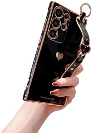 Hosgor Galaxy S23 Ultra Kılıf, Telefon Standı Tutucu ile Sevimli Kapak Aşk Kalp Desen İnce Koruyucu Kamera Koruma