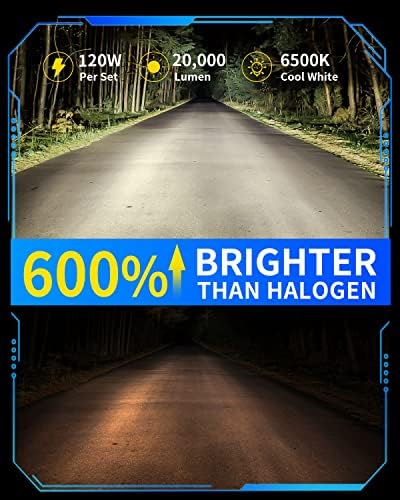YGINNO H11 H8 H9 LED far lambaları 2023 Yükseltildi, 120W 20000 Lümen %600 Daha Parlak LED Farlar Dönüşüm Kiti, 1:
