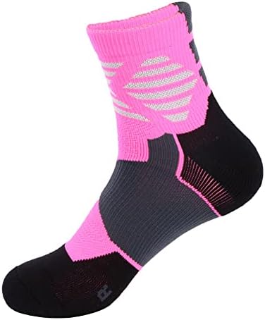 Pro Mens Womens Koşu Koşu Basketbol Spor Ayak Bileği Çorap Spor Yürüyüş Tırmanma spor çorapları Pembe Siyah