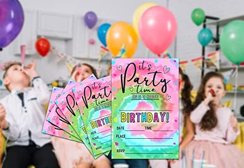 Gençler için Doğum Günü Partisi Davetiye Kartları, Batik Parti, Kız Erkek Çocuklar için Parti Davetiyesi, Çocuklar
