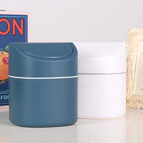 Sheebo Modern Plastik Mini Çöp Tenekesi Kapaklı Çöp Kovası Banyo Makyaj Masası, Masa Üstü, Masa Üstü veya Sehpa için-Pamuklu