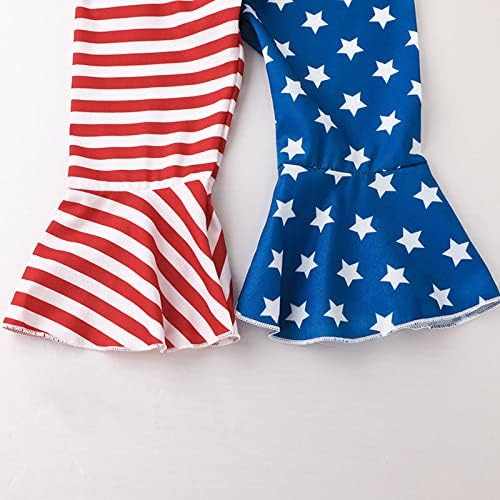 Dördüncü Temmuz Kıyafetler Bebekler için Kız 2 ADET Kıyafetler yaz giysileri Kolsuz Gömlek Amerikan Bayrağı