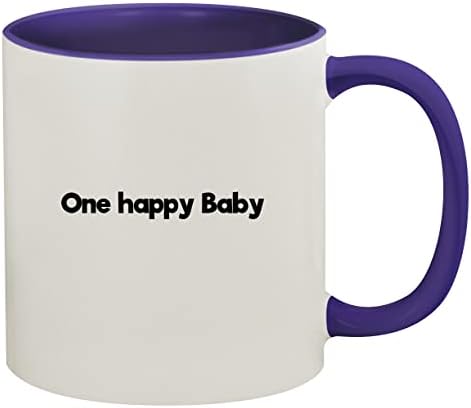 Molandra Products One Happy Baby-11oz Seramik Renkli İç ve Kulp Kahve Kupa, Koyu Mor