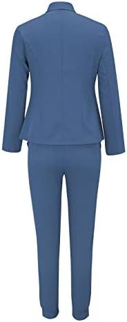 Blazer Setleri Kadınlar 2 Parça Kıyafetler Artı Boyutu Saf Renk İş Rahat Kıyafetler İş Yaz Ofis İki Parçalı Setleri