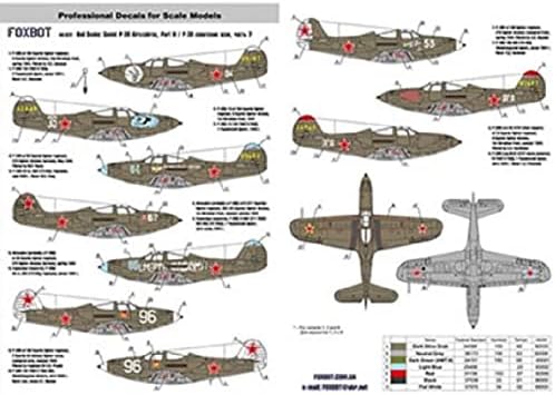 Foxbot 48-022A-1/48 Kırmızı Yılan: Sovyet P-39 Airacobras, Bölüm 2 (Şablonlar Dahil değildir)
