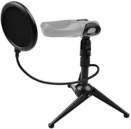 ZPLJ Standları Taşınabilir Masaüstü Mikrofon tripod standı Braketi ile Esnek Pop Filtre 2 pcs Mic Sahipleri Mikrofon