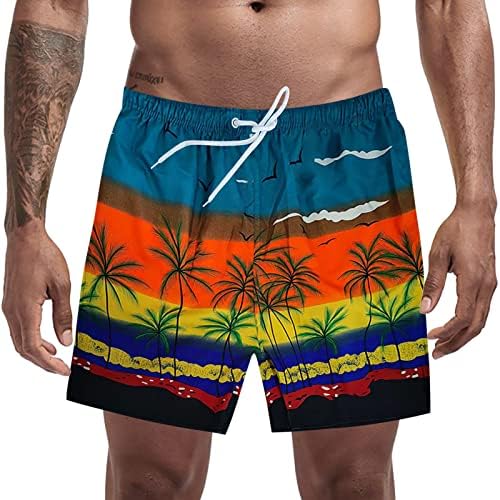 Erkek Atletik Kurulu Şort Nefes Elastik Bel Atletik Yüzmek Boardshorts Gevşek Fit Hawaiian Yüzmek Mayo Pantolon