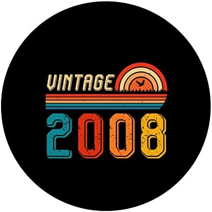 15th Doğum Günü Hediyesi 15 Yaşında Erkek Kadın Retro Vintage 2008 PopSockets Değiştirilebilir PopGrip
