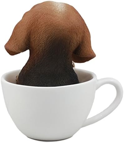 Ebros Sevimli Çay Fincanı Beagle Köpek Heykeli 5.5 Uzun Boylu Cep Beagle Yavru Köpek Cins Koleksiyon Dekor Cam Gözler