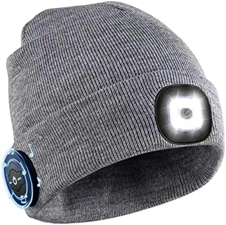 Bluetooth Bere Şapka,TANGCISON Unisex Yükseltilmiş Led Bere Şapka ile Kablosuz Kulaklık olarak Erkek Kadın Hediyeler