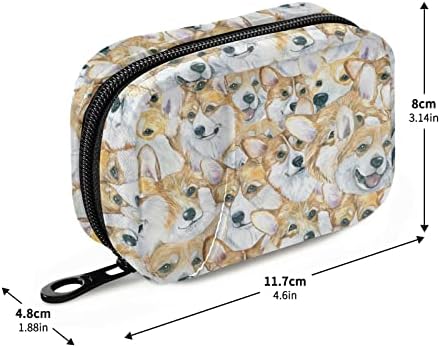 Ollabaky Sevimli Corgi Köpekler Hap Durumda 7 Gün hap saklama kutusu Seyahat Taşınabilir Haftalık Hap Kutusu çanta