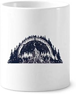 Buzdağı orman ay sanat desen diş fırçası kalem tutucu kupa seramik Stand kalem Kupası