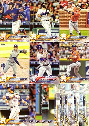 2018 Topps Serisi 1 Houston Astros Beyzbol Kartı Takım Seti - 16 Kart Seti - Jose Altuve, Carlos Correa, Alex Bregman,