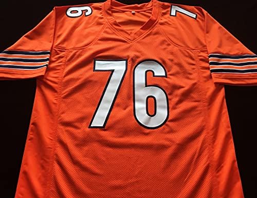 Teven Jenkins, Beckett COA ile İmzalı Yazılı Turuncu Futbol Forması İmzaladı - Chicago Bears Hücum Takımı-Beden XL