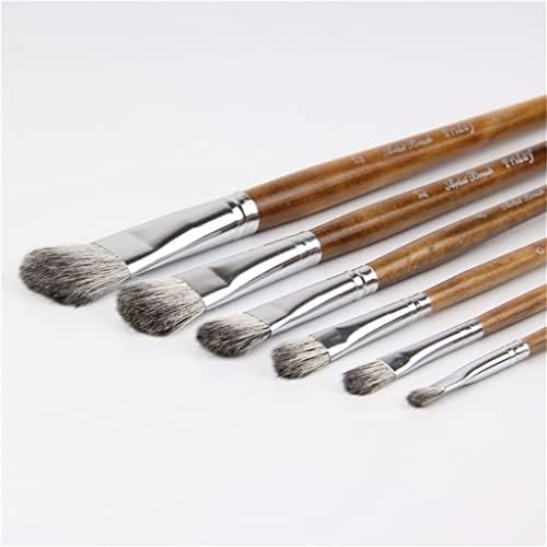 MXIAOXIA 6 adet Saç Fırçası Suluboya Boya Fırçası Sanat Malzemeleri Seti Çizim Boyama Fırça Kalem Sanatçı Yağlıboya