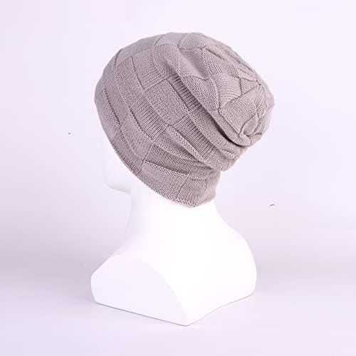 LANGZHEN hımbıl bere Erkekler için-Kış Sıcak Çizgili Örgü Şapka Çocuklar için Yumuşak Kalın Sıcak Kap