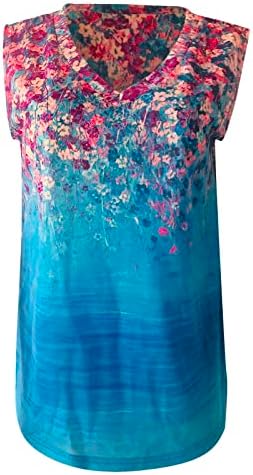 Kadın Kolsuz Kayma Gömlek Sonbahar Yaz Pamuk V Boyun Çiçek Grafik Cami Tankı Bluz Yelek Tshirt Kızlar için 8E