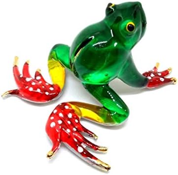 El yapımı Mini Kurbağa Üflemeli Cam Sanatı Hayvan Koleksiyon Figürleri Figürler Süsleme Minyatür Havalı Şeyler Yıldönümü