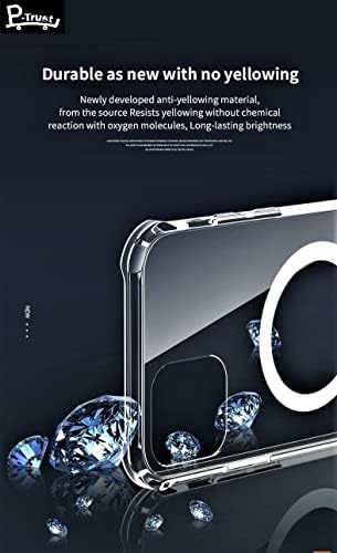 P-Trust [2023 Yeni] Kamera Lensi ve Cam Ekran Koruyuculu iPhone 14 Pro Max Şeffaf (Sararmayan) kılıf [3'ü 1 arada],