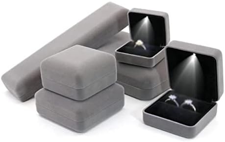 Mücevher kutusu LED mücevher kutusu Hediye için led ışık ile Düğün halka kolye Küpe Ekran depolama mücevher kutuları