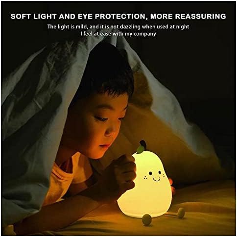 Opaeroo Pat Gece Lambası Çocuklar için, Sevimli Armut Şekilli Silikon Gece Lambası, USB şarj edilebilir pil Gece Lambası