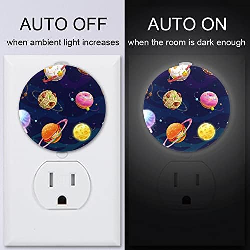 2 Paket Plug-in Gece Lambası LED Gece Lambası Alacakaranlıktan Şafağa Sensörü Çocuk Odası, Kreş, Mutfak, Komik Gıda