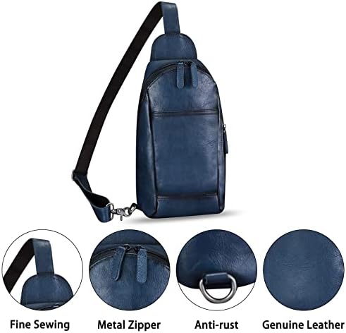 FEİGİTOR Hakiki deri askılı çanta El Yapımı Retro Crossbody asma sırt çantası Çanta Göğüs Omuz Yürüyüş Sırt Çantası