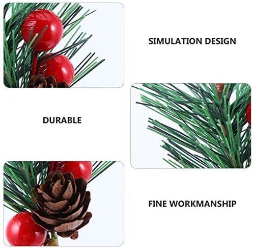 VALİCLUD 10 adet DIY Noel Ağacı Dekorasyon Simülasyon suni çam kozalağı Dalları Dekor (Yeşil)