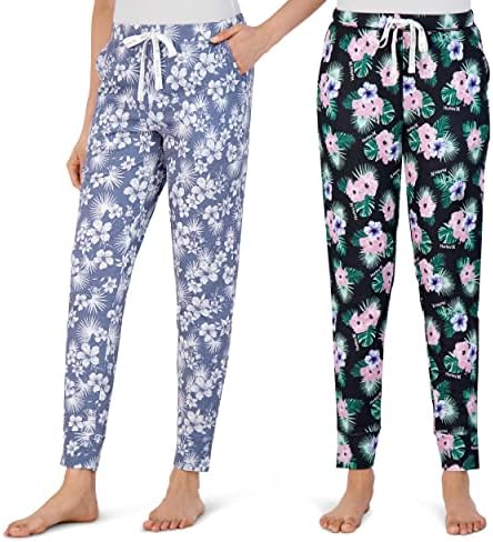 Hurley Womens 2 Paket Pijama Pantolon, Sevimli Süper Yumuşak Uyku Joggers
