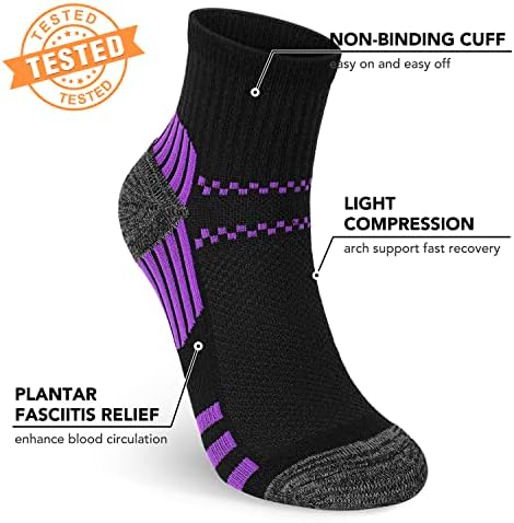5 Pairs Bakır varis çorabı Kadınlar ve Erkekler için Ayak Bileği Plantar Fasiit Arch Destek Koşu Çorap Atletik