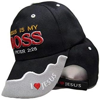 AES Mesih Hıristiyan İsa Benim Patronum 1 Peter 2: 25 Siyah İşlemeli Kap Şapka