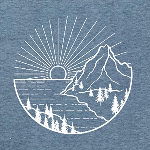 Kadın Yürüyüş Dağ Gömlek Doğa Sunrise Çam Ağacı Grafik Baskılı Kısa Kollu O Boyun Düzenli Fit Egzersiz Casual Tee